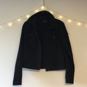 Distressed Black Denim Jacket